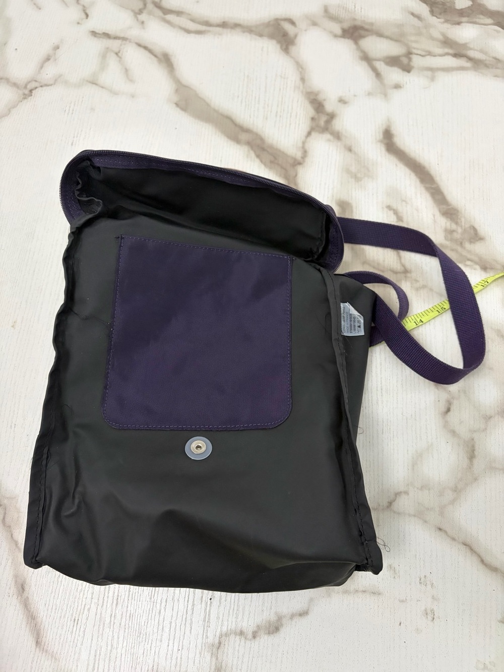 Longchamp Le Pliage Club Backpack Purple Nylon Leather Trim Small Bag L1699619 - Picture 8 of 10